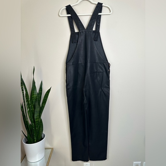 FRNCH Paris faux leather black overalls S NWT - Picture 8 of 8